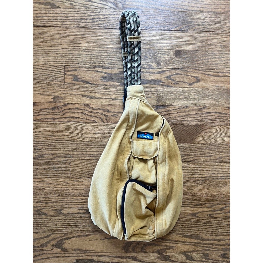 KAVU Rope Bag Canvas Sling Backpack Mustard Tan Tan 915-0100460